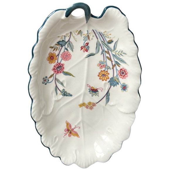 Vtg Jardin by ANDREA BY SADEK Oval Ceramic Leaf Dishes Japan 1980s READ - Picture 12 of 16